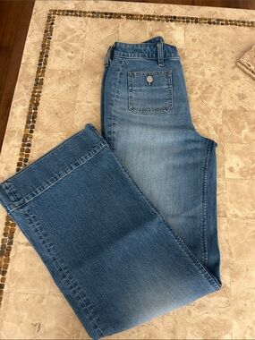 J.Crew '96 Denim Trouser Wide Leg High Rise Sailor Jeans 26 Tall‎